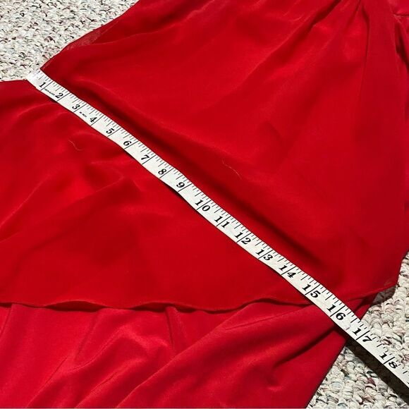 Laura Petites Red Drape Midi Summer Dress Womens Size 12 - Picture 4 of 7